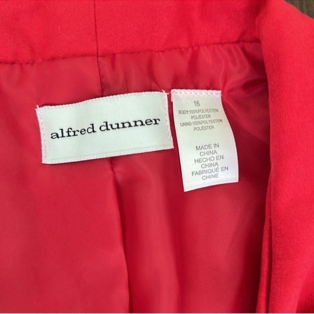 Alfred Dunner Red Boho Western Lightweight Open Front Long Sleeve Coat Jacket - Picture 4 of 5